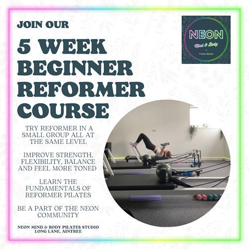 Our next 5 Week Beginner
Reformer Course is starting Wednesday 19th June @ 7pm - only 3 spaces
left!!